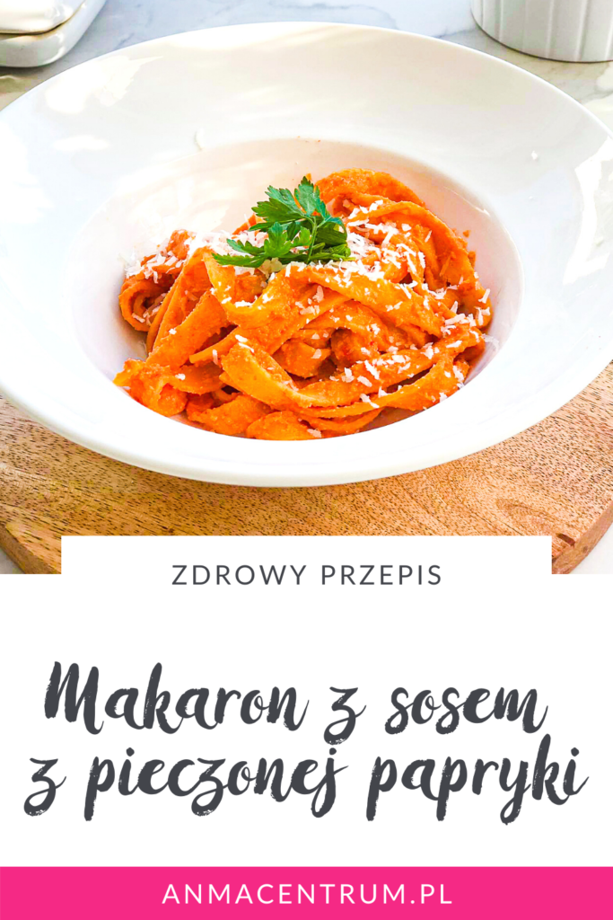 zdrowe przepisy - makaron z sosem z pieczonej papryki